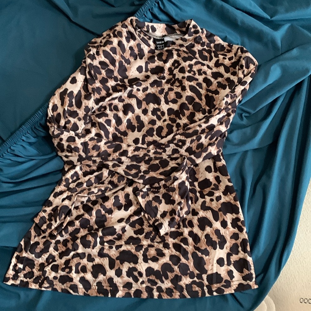 Silky soft SHEIN long sleeve mock neck blouse